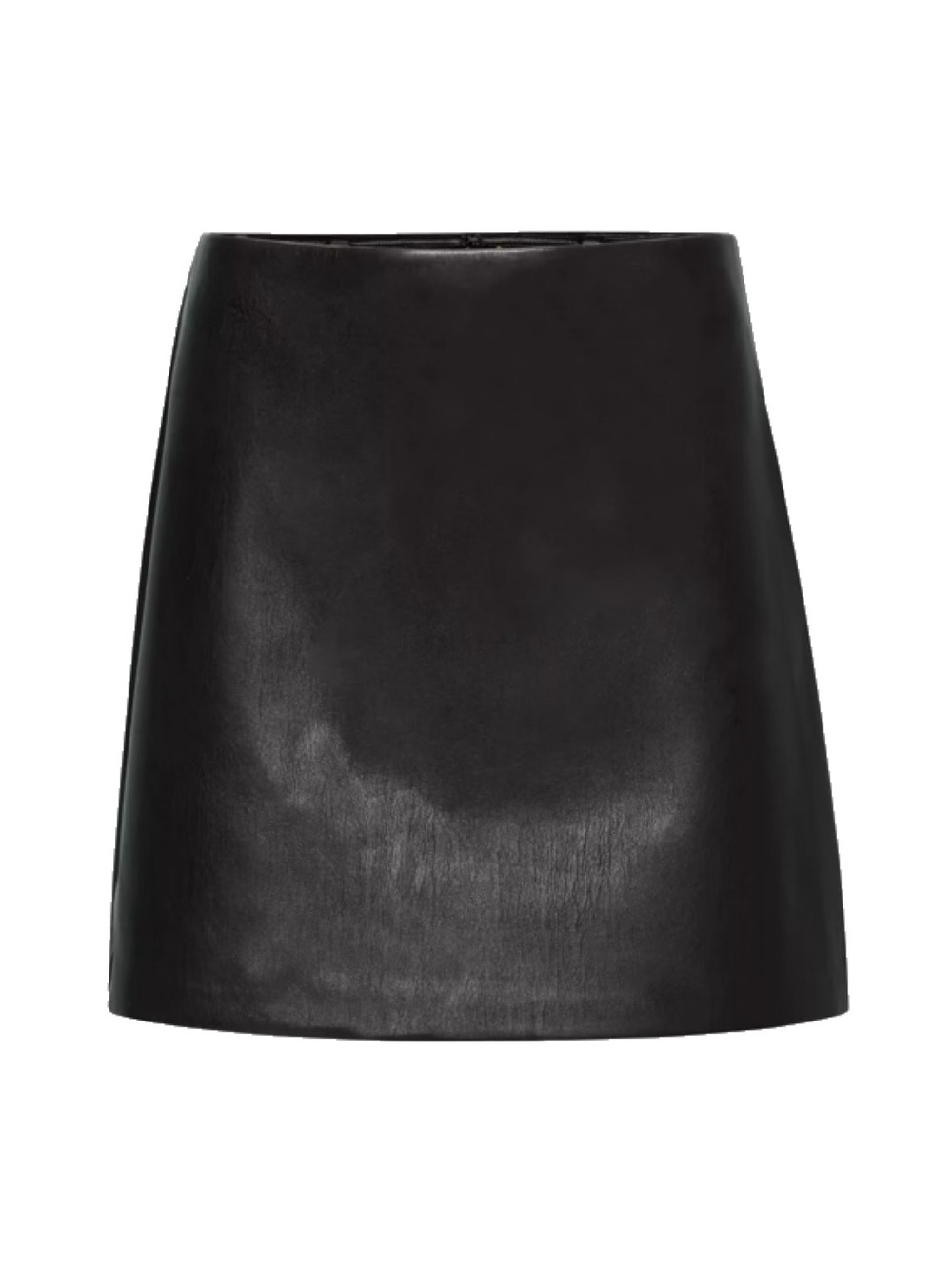 Wilfred Classic Mini Black Women's Faux Leather A-Line Mini Skirt - 4